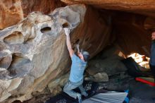 Bouldering in Hueco Tanks on 03/06/2020 with Blue Lizard Climbing and Yoga

Filename: SRM_20200306_1815510.jpg
Aperture: f/6.3
Shutter Speed: 1/250
Body: Canon EOS-1D Mark II
Lens: Canon EF 16-35mm f/2.8 L