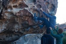 Bouldering in Hueco Tanks on 03/16/2020 with Blue Lizard Climbing and Yoga

Filename: SRM_20200316_0912240.jpg
Aperture: f/5.0
Shutter Speed: 1/320
Body: Canon EOS-1D Mark II
Lens: Canon EF 50mm f/1.8 II