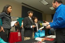 The Asian Business Students Association (ABSA) and the Hispanic Business Student Association (HBSA) hosted the career fair in the San Jacinto Residence Hall, Tuesday, February 6, 2007.

Filename: SRM_20070206_1832300.jpg
Aperture: f/6.3
Shutter Speed: 1/125
Body: Canon EOS-1D Mark II
Lens: Sigma 15-30mm f/3.5-4.5 EX Aspherical DG DF