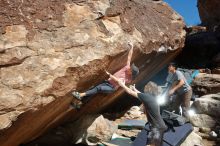 Bouldering in Hueco Tanks on 03/16/2020 with Blue Lizard Climbing and Yoga

Filename: SRM_20200316_1210050.jpg
Aperture: f/8.0
Shutter Speed: 1/250
Body: Canon EOS-1D Mark II
Lens: Canon EF 16-35mm f/2.8 L