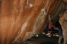 Bouldering in Hueco Tanks on 03/16/2020 with Blue Lizard Climbing and Yoga

Filename: SRM_20200316_1711540.jpg
Aperture: f/8.0
Shutter Speed: 1/250
Body: Canon EOS-1D Mark II
Lens: Canon EF 16-35mm f/2.8 L