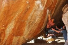 Bouldering in Hueco Tanks on 03/16/2020 with Blue Lizard Climbing and Yoga

Filename: SRM_20200316_1716470.jpg
Aperture: f/4.0
Shutter Speed: 1/250
Body: Canon EOS-1D Mark II
Lens: Canon EF 50mm f/1.8 II