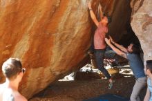 Bouldering in Hueco Tanks on 03/16/2020 with Blue Lizard Climbing and Yoga

Filename: SRM_20200316_1717040.jpg
Aperture: f/4.5
Shutter Speed: 1/250
Body: Canon EOS-1D Mark II
Lens: Canon EF 50mm f/1.8 II