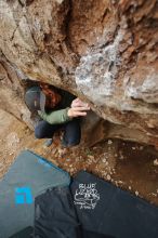 Bouldering in Hueco Tanks on 03/15/2020 with Blue Lizard Climbing and Yoga

Filename: SRM_20200315_0959180.jpg
Aperture: f/5.6
Shutter Speed: 1/500
Body: Canon EOS-1D Mark II
Lens: Canon EF 16-35mm f/2.8 L