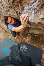 Bouldering in Hueco Tanks on 03/15/2020 with Blue Lizard Climbing and Yoga

Filename: SRM_20200315_1001410.jpg
Aperture: f/5.6
Shutter Speed: 1/320
Body: Canon EOS-1D Mark II
Lens: Canon EF 16-35mm f/2.8 L