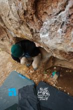 Bouldering in Hueco Tanks on 03/15/2020 with Blue Lizard Climbing and Yoga

Filename: SRM_20200315_1004460.jpg
Aperture: f/5.0
Shutter Speed: 1/500
Body: Canon EOS-1D Mark II
Lens: Canon EF 16-35mm f/2.8 L