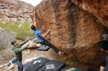 Bouldering in Hueco Tanks on 03/15/2020 with Blue Lizard Climbing and Yoga

Filename: SRM_20200315_1017090.jpg
Aperture: f/5.6
Shutter Speed: 1/400
Body: Canon EOS-1D Mark II
Lens: Canon EF 16-35mm f/2.8 L