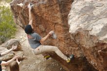 Bouldering in Hueco Tanks on 03/15/2020 with Blue Lizard Climbing and Yoga

Filename: SRM_20200315_1124380.jpg
Aperture: f/4.0
Shutter Speed: 1/500
Body: Canon EOS-1D Mark II
Lens: Canon EF 50mm f/1.8 II