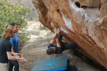 Bouldering in Hueco Tanks on 03/15/2020 with Blue Lizard Climbing and Yoga

Filename: SRM_20200315_1209070.jpg
Aperture: f/2.8
Shutter Speed: 1/640
Body: Canon EOS-1D Mark II
Lens: Canon EF 50mm f/1.8 II