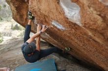 Bouldering in Hueco Tanks on 03/15/2020 with Blue Lizard Climbing and Yoga

Filename: SRM_20200315_1209200.jpg
Aperture: f/2.8
Shutter Speed: 1/500
Body: Canon EOS-1D Mark II
Lens: Canon EF 50mm f/1.8 II