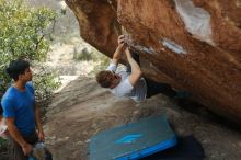 Bouldering in Hueco Tanks on 03/15/2020 with Blue Lizard Climbing and Yoga

Filename: SRM_20200315_1212370.jpg
Aperture: f/2.8
Shutter Speed: 1/1250
Body: Canon EOS-1D Mark II
Lens: Canon EF 50mm f/1.8 II