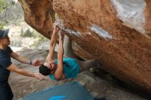 Bouldering in Hueco Tanks on 03/15/2020 with Blue Lizard Climbing and Yoga

Filename: SRM_20200315_1216020.jpg
Aperture: f/2.8
Shutter Speed: 1/800
Body: Canon EOS-1D Mark II
Lens: Canon EF 50mm f/1.8 II