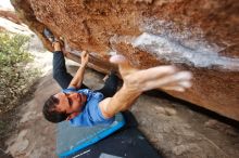 Bouldering in Hueco Tanks on 03/15/2020 with Blue Lizard Climbing and Yoga

Filename: SRM_20200315_1220471.jpg
Aperture: f/3.5
Shutter Speed: 1/400
Body: Canon EOS-1D Mark II
Lens: Canon EF 16-35mm f/2.8 L