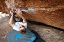 Bouldering in Hueco Tanks on 03/15/2020 with Blue Lizard Climbing and Yoga

Filename: SRM_20200315_1222410.jpg
Aperture: f/4.0
Shutter Speed: 1/320
Body: Canon EOS-1D Mark II
Lens: Canon EF 16-35mm f/2.8 L