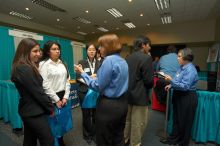 The Asian Business Students Association (ABSA) and the Hispanic Business Student Association (HBSA) hosted the career fair in the San Jacinto Residence Hall, Tuesday, February 6, 2007.

Filename: SRM_20070206_1848363.jpg
Aperture: f/6.3
Shutter Speed: 1/125
Body: Canon EOS-1D Mark II
Lens: Sigma 15-30mm f/3.5-4.5 EX Aspherical DG DF