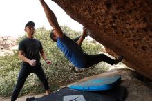 Bouldering in Hueco Tanks on 03/15/2020 with Blue Lizard Climbing and Yoga

Filename: SRM_20200315_1225411.jpg
Aperture: f/5.0
Shutter Speed: 1/320
Body: Canon EOS-1D Mark II
Lens: Canon EF 16-35mm f/2.8 L