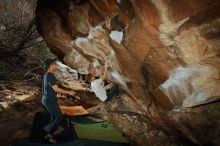 Bouldering in Hueco Tanks on 03/15/2020 with Blue Lizard Climbing and Yoga

Filename: SRM_20200315_1426380.jpg
Aperture: f/8.0
Shutter Speed: 1/250
Body: Canon EOS-1D Mark II
Lens: Canon EF 16-35mm f/2.8 L