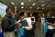 The Asian Business Students Association (ABSA) and the Hispanic Business Student Association (HBSA) hosted the career fair in the San Jacinto Residence Hall, Tuesday, February 6, 2007.

Filename: SRM_20070206_1853487.jpg
Aperture: f/6.3
Shutter Speed: 1/125
Body: Canon EOS-1D Mark II
Lens: Sigma 15-30mm f/3.5-4.5 EX Aspherical DG DF