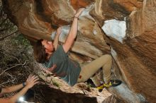 Bouldering in Hueco Tanks on 03/15/2020 with Blue Lizard Climbing and Yoga

Filename: SRM_20200315_1436540.jpg
Aperture: f/8.0
Shutter Speed: 1/250
Body: Canon EOS-1D Mark II
Lens: Canon EF 16-35mm f/2.8 L