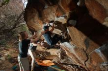 Bouldering in Hueco Tanks on 03/15/2020 with Blue Lizard Climbing and Yoga

Filename: SRM_20200315_1441430.jpg
Aperture: f/8.0
Shutter Speed: 1/250
Body: Canon EOS-1D Mark II
Lens: Canon EF 16-35mm f/2.8 L