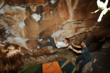 Bouldering in Hueco Tanks on 03/15/2020 with Blue Lizard Climbing and Yoga

Filename: SRM_20200315_1443310.jpg
Aperture: f/8.0
Shutter Speed: 1/250
Body: Canon EOS-1D Mark II
Lens: Canon EF 16-35mm f/2.8 L