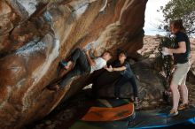 Bouldering in Hueco Tanks on 03/15/2020 with Blue Lizard Climbing and Yoga

Filename: SRM_20200315_1446540.jpg
Aperture: f/8.0
Shutter Speed: 1/250
Body: Canon EOS-1D Mark II
Lens: Canon EF 16-35mm f/2.8 L