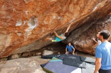 Bouldering in Hueco Tanks on 03/15/2020 with Blue Lizard Climbing and Yoga

Filename: SRM_20200315_1449090.jpg
Aperture: f/5.6
Shutter Speed: 1/250
Body: Canon EOS-1D Mark II
Lens: Canon EF 16-35mm f/2.8 L