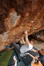 Bouldering in Hueco Tanks on 03/15/2020 with Blue Lizard Climbing and Yoga

Filename: SRM_20200315_1606190.jpg
Aperture: f/7.1
Shutter Speed: 1/250
Body: Canon EOS-1D Mark II
Lens: Canon EF 16-35mm f/2.8 L