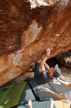 Bouldering in Hueco Tanks on 03/15/2020 with Blue Lizard Climbing and Yoga

Filename: SRM_20200315_1608220.jpg
Aperture: f/7.1
Shutter Speed: 1/250
Body: Canon EOS-1D Mark II
Lens: Canon EF 16-35mm f/2.8 L