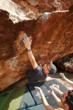 Bouldering in Hueco Tanks on 03/15/2020 with Blue Lizard Climbing and Yoga

Filename: SRM_20200315_1612550.jpg
Aperture: f/8.0
Shutter Speed: 1/250
Body: Canon EOS-1D Mark II
Lens: Canon EF 16-35mm f/2.8 L