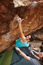 Bouldering in Hueco Tanks on 03/15/2020 with Blue Lizard Climbing and Yoga

Filename: SRM_20200315_1616200.jpg
Aperture: f/5.0
Shutter Speed: 1/250
Body: Canon EOS-1D Mark II
Lens: Canon EF 16-35mm f/2.8 L