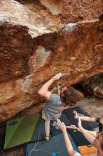 Bouldering in Hueco Tanks on 03/15/2020 with Blue Lizard Climbing and Yoga

Filename: SRM_20200315_1618040.jpg
Aperture: f/5.0
Shutter Speed: 1/250
Body: Canon EOS-1D Mark II
Lens: Canon EF 16-35mm f/2.8 L