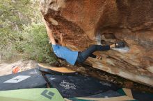 Bouldering in Hueco Tanks on 03/15/2020 with Blue Lizard Climbing and Yoga

Filename: SRM_20200315_1709580.jpg
Aperture: f/7.1
Shutter Speed: 1/250
Body: Canon EOS-1D Mark II
Lens: Canon EF 16-35mm f/2.8 L