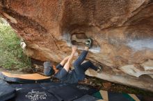 Bouldering in Hueco Tanks on 03/15/2020 with Blue Lizard Climbing and Yoga

Filename: SRM_20200315_1712080.jpg
Aperture: f/5.6
Shutter Speed: 1/250
Body: Canon EOS-1D Mark II
Lens: Canon EF 16-35mm f/2.8 L