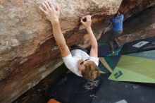 Bouldering in Hueco Tanks on 03/15/2020 with Blue Lizard Climbing and Yoga

Filename: SRM_20200315_1714490.jpg
Aperture: f/9.0
Shutter Speed: 1/250
Body: Canon EOS-1D Mark II
Lens: Canon EF 16-35mm f/2.8 L