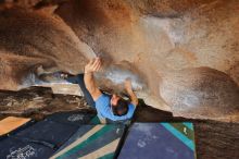 Bouldering in Hueco Tanks on 03/15/2020 with Blue Lizard Climbing and Yoga

Filename: SRM_20200315_1718460.jpg
Aperture: f/5.0
Shutter Speed: 1/250
Body: Canon EOS-1D Mark II
Lens: Canon EF 16-35mm f/2.8 L