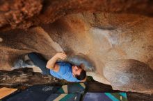 Bouldering in Hueco Tanks on 03/15/2020 with Blue Lizard Climbing and Yoga

Filename: SRM_20200315_1718530.jpg
Aperture: f/5.0
Shutter Speed: 1/250
Body: Canon EOS-1D Mark II
Lens: Canon EF 16-35mm f/2.8 L