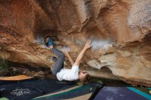 Bouldering in Hueco Tanks on 03/15/2020 with Blue Lizard Climbing and Yoga

Filename: SRM_20200315_1719280.jpg
Aperture: f/6.3
Shutter Speed: 1/250
Body: Canon EOS-1D Mark II
Lens: Canon EF 16-35mm f/2.8 L