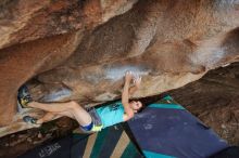 Bouldering in Hueco Tanks on 03/15/2020 with Blue Lizard Climbing and Yoga

Filename: SRM_20200315_1724380.jpg
Aperture: f/5.6
Shutter Speed: 1/250
Body: Canon EOS-1D Mark II
Lens: Canon EF 16-35mm f/2.8 L