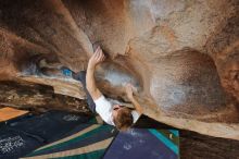 Bouldering in Hueco Tanks on 03/15/2020 with Blue Lizard Climbing and Yoga

Filename: SRM_20200315_1726040.jpg
Aperture: f/5.6
Shutter Speed: 1/250
Body: Canon EOS-1D Mark II
Lens: Canon EF 16-35mm f/2.8 L