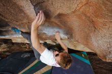 Bouldering in Hueco Tanks on 03/15/2020 with Blue Lizard Climbing and Yoga

Filename: SRM_20200315_1729270.jpg
Aperture: f/5.6
Shutter Speed: 1/250
Body: Canon EOS-1D Mark II
Lens: Canon EF 16-35mm f/2.8 L