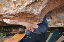 Bouldering in Hueco Tanks on 03/15/2020 with Blue Lizard Climbing and Yoga

Filename: SRM_20200315_1731480.jpg
Aperture: f/5.6
Shutter Speed: 1/250
Body: Canon EOS-1D Mark II
Lens: Canon EF 16-35mm f/2.8 L