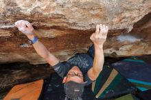 Bouldering in Hueco Tanks on 03/15/2020 with Blue Lizard Climbing and Yoga

Filename: SRM_20200315_1732020.jpg
Aperture: f/7.1
Shutter Speed: 1/250
Body: Canon EOS-1D Mark II
Lens: Canon EF 16-35mm f/2.8 L