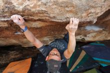 Bouldering in Hueco Tanks on 03/15/2020 with Blue Lizard Climbing and Yoga

Filename: SRM_20200315_1732020.jpg
Aperture: f/7.1
Shutter Speed: 1/250
Body: Canon EOS-1D Mark II
Lens: Canon EF 16-35mm f/2.8 L