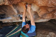 Bouldering in Hueco Tanks on 03/15/2020 with Blue Lizard Climbing and Yoga

Filename: SRM_20200315_1734191.jpg
Aperture: f/5.0
Shutter Speed: 1/320
Body: Canon EOS-1D Mark II
Lens: Canon EF 16-35mm f/2.8 L