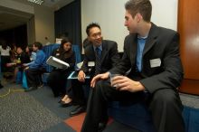 The Asian Business Students Association (ABSA) and the Hispanic Business Student Association (HBSA) hosted the career fair in the San Jacinto Residence Hall, Tuesday, February 6, 2007.

Filename: SRM_20070206_1911380.jpg
Aperture: f/6.3
Shutter Speed: 1/100
Body: Canon EOS-1D Mark II
Lens: Sigma 15-30mm f/3.5-4.5 EX Aspherical DG DF