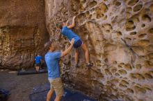 Bouldering in Hueco Tanks on 10/19/2021 with Blue Lizard Climbing and Yoga

Filename: SRM_20211019_1231110.jpg
Aperture: f/4.0
Shutter Speed: 1/125
Body: Canon EOS-1D Mark II
Lens: Canon EF 16-35mm f/2.8 L