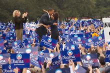 Obama speaking to a crowd of over 20,000 supporters at The Barack Obama "Kick-Ass" Rally--the Obama for president, 2008, rally, held in Austin, Friday, February 23, 2007.

Filename: SRM_20070223_1514206.jpg
Aperture: f/3.5
Shutter Speed: 1/250
Body: Canon EOS 20D
Lens: Canon EF 80-200mm f/2.8 L