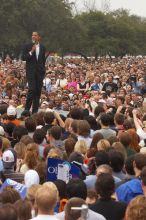 Obama speaking to a crowd of over 20,000 supporters at The Barack Obama "Kick-Ass" Rally--the Obama for president, 2008, rally, held in Austin, Friday, February 23, 2007.

Filename: SRM_20070223_1516421.jpg
Aperture: f/6.3
Shutter Speed: 1/250
Body: Canon EOS 20D
Lens: Canon EF 80-200mm f/2.8 L