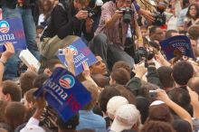 Obama speaking to a crowd of over 20,000 supporters at The Barack Obama "Kick-Ass" Rally--the Obama for president, 2008, rally, held in Austin, Friday, February 23, 2007.

Filename: SRM_20070223_1556384.jpg
Aperture: f/5.6
Shutter Speed: 1/250
Body: Canon EOS 20D
Lens: Canon EF 80-200mm f/2.8 L